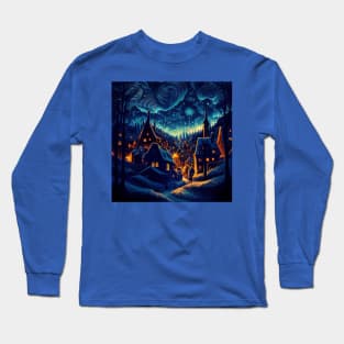 Starry Night Over Hogsmeade Village Long Sleeve T-Shirt